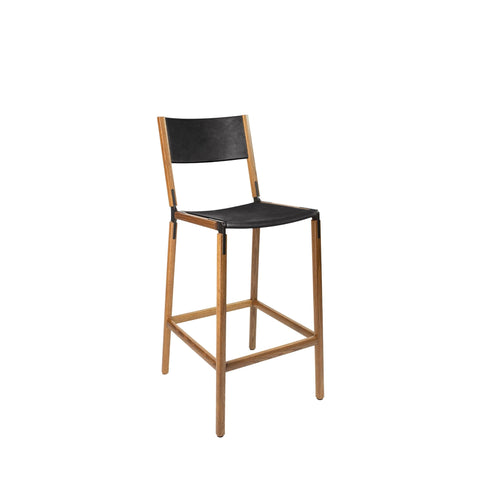 Stanyan Timeless Minimalist Oak Slat Back Bar Stool