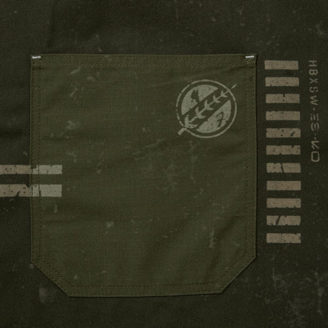 Bib Apron with Adjustable Patch Pockets and Graphic Print