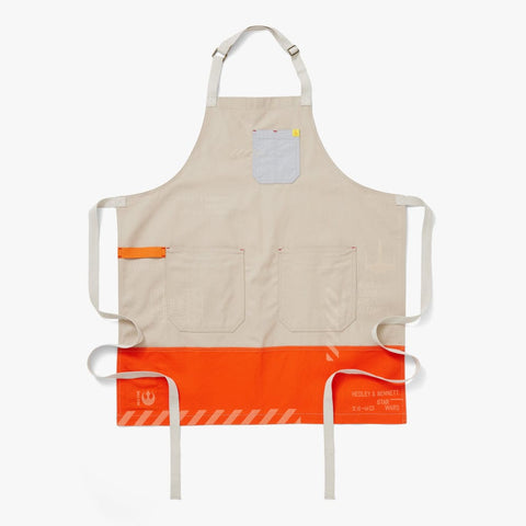 Bib Color Block Stripe Adjustable Apron with Patch Pockets