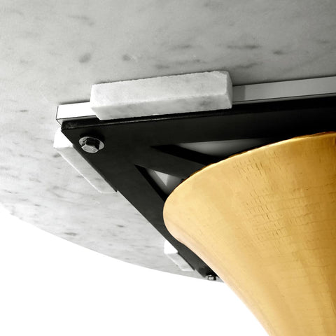 Villa & House Stockholm Tulip Art Deco Round Marble Dining Table - 36 W