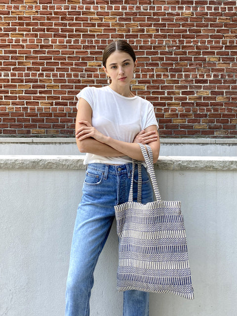 Casual Stripe Handmade Tote