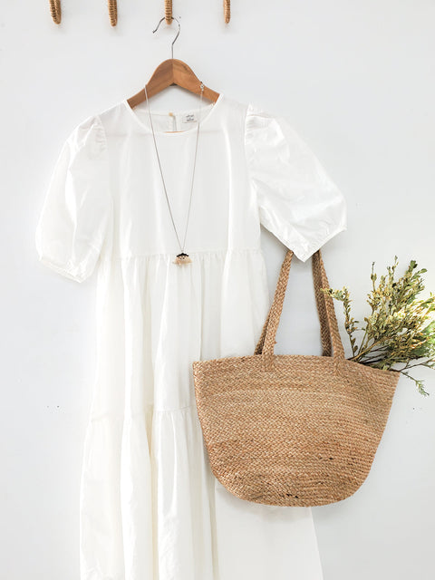 Beach Handmade Braided Basket Weave Open Top Tote