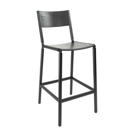 Timeless Minimalist Maple Slat Back Bar Stool
