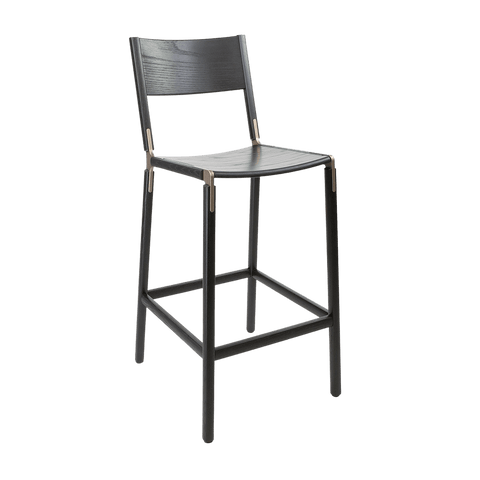 Timeless Minimalist Maple Slat Back Bar Stool