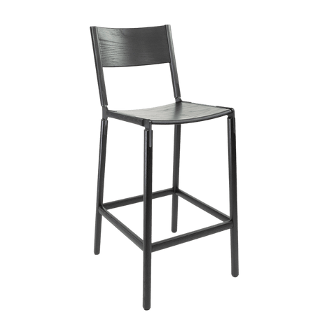 Timeless Minimalist Maple Slat Back Bar Stool
