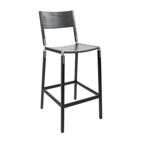 Timeless Minimalist Maple Slat Back Bar Stool