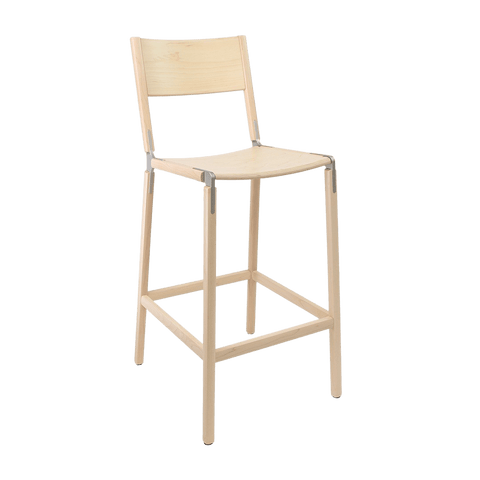 Timeless Minimalist Maple Slat Back Bar Stool
