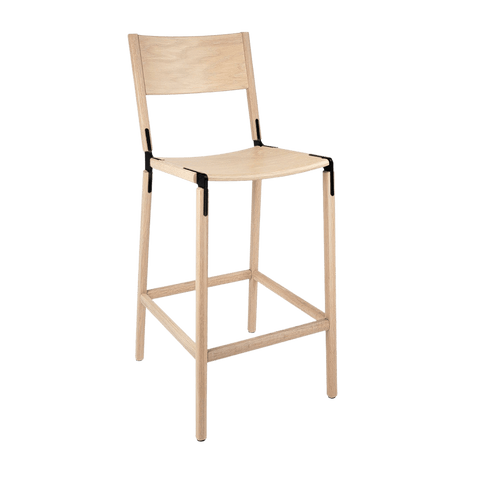 Timeless Minimalist Maple Slat Back Bar Stool