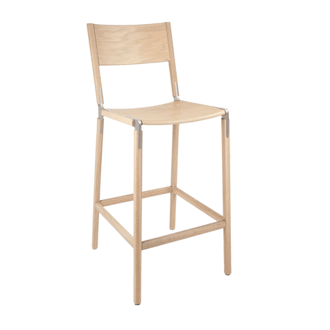 Timeless Minimalist Maple Slat Back Bar Stool