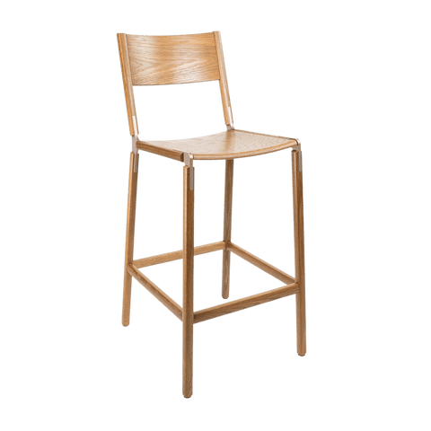 Timeless Minimalist Maple Slat Back Bar Stool