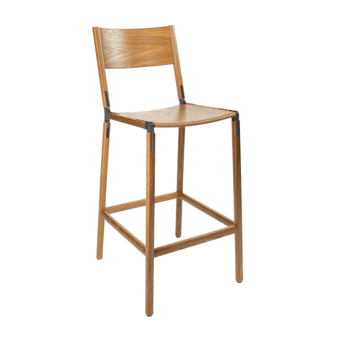 Timeless Minimalist Maple Slat Back Bar Stool
