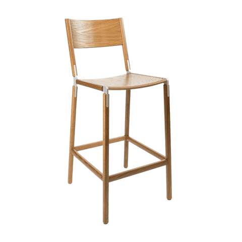Timeless Minimalist Maple Slat Back Bar Stool