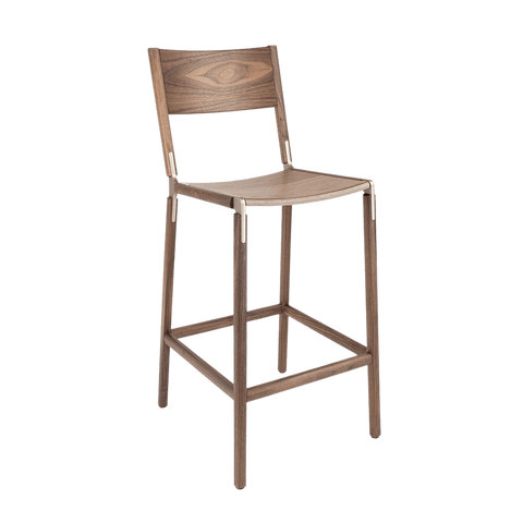 Timeless Minimalist Maple Slat Back Bar Stool