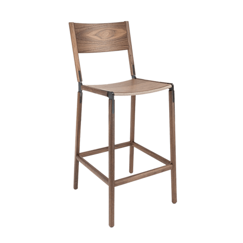 Timeless Minimalist Maple Slat Back Bar Stool