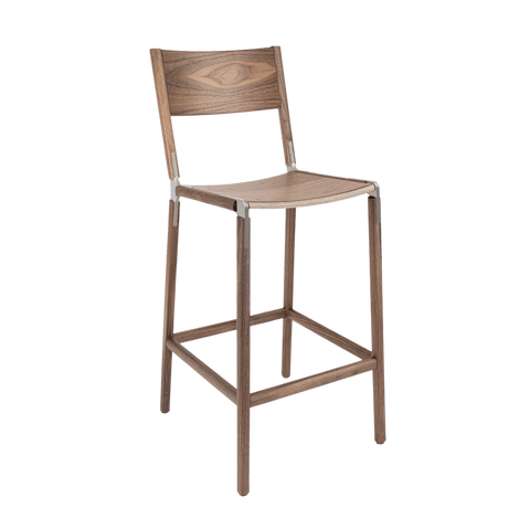 Timeless Minimalist Maple Slat Back Bar Stool