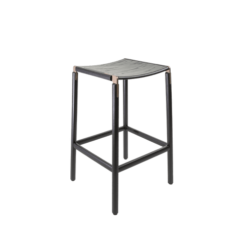 Timeless Minimalist Maple Slat Back Bar Stool