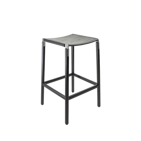 Timeless Minimalist Maple Slat Back Bar Stool
