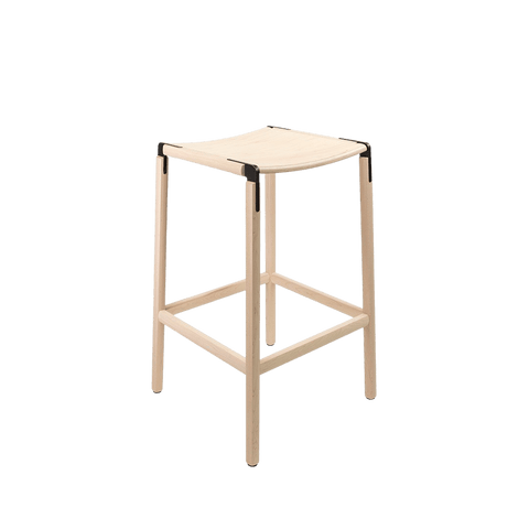 Timeless Minimalist Maple Slat Back Bar Stool
