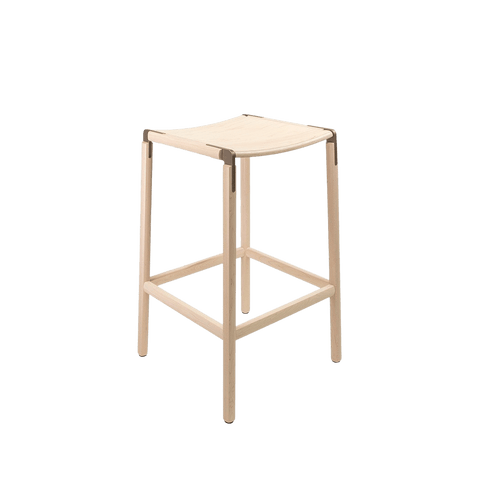 Timeless Minimalist Maple Slat Back Bar Stool