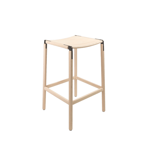 Timeless Minimalist Maple Slat Back Bar Stool