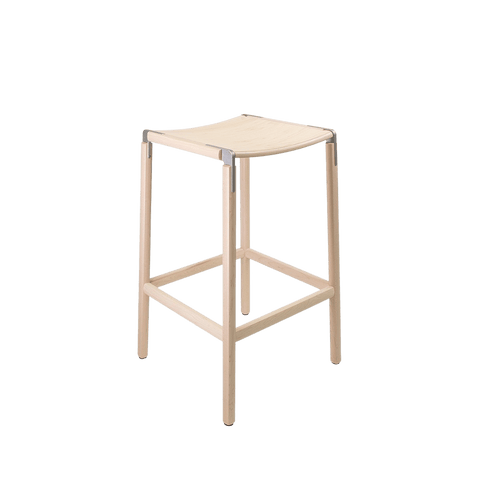 Timeless Minimalist Maple Slat Back Bar Stool