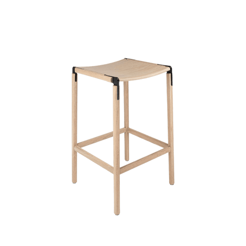 Timeless Minimalist Maple Slat Back Bar Stool