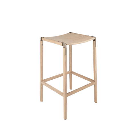 Timeless Minimalist Maple Slat Back Bar Stool