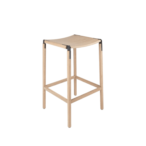 Timeless Minimalist Maple Slat Back Bar Stool