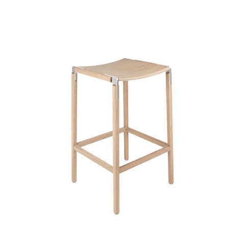 Timeless Minimalist Maple Slat Back Bar Stool