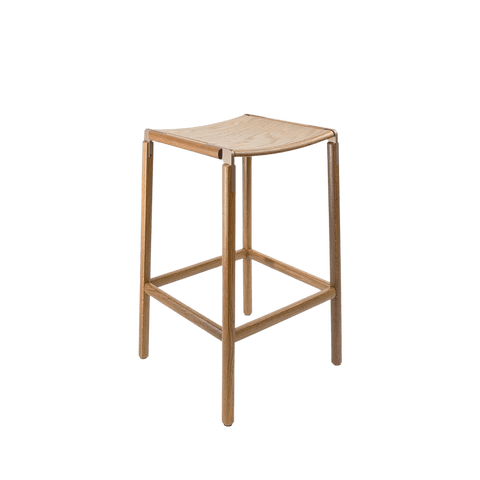 Timeless Minimalist Maple Slat Back Bar Stool
