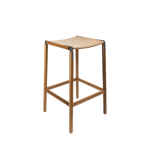 Timeless Minimalist Maple Slat Back Bar Stool