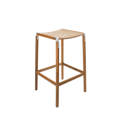 Timeless Minimalist Maple Slat Back Bar Stool