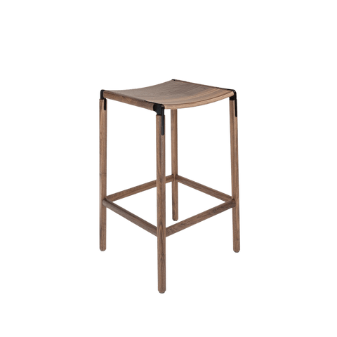 Timeless Minimalist Maple Slat Back Bar Stool