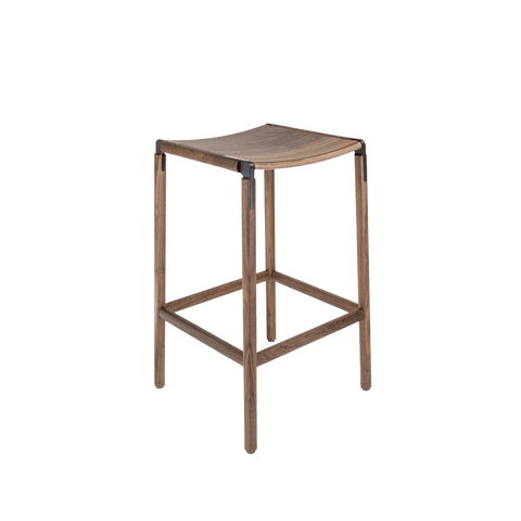 Timeless Minimalist Maple Slat Back Bar Stool
