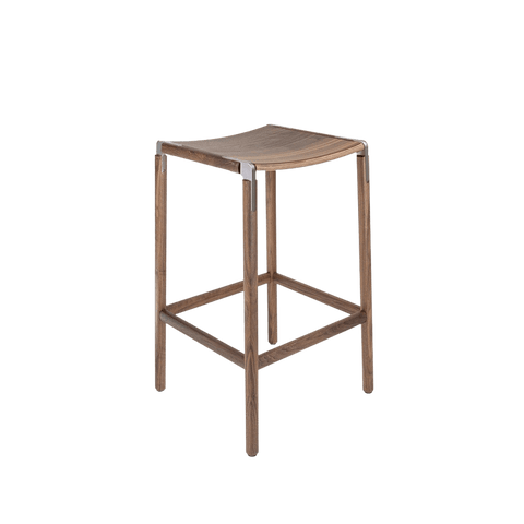 Timeless Minimalist Maple Slat Back Bar Stool