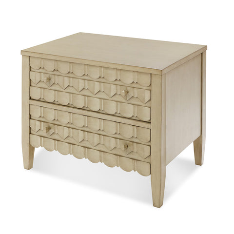 Space Saving Scallop Accent Chest Contemporary Design