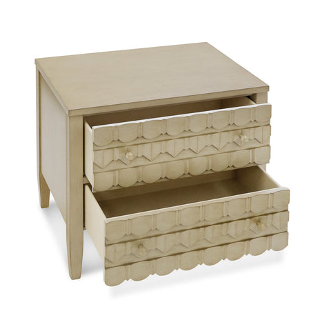 Space Saving Scallop Accent Chest Contemporary Design