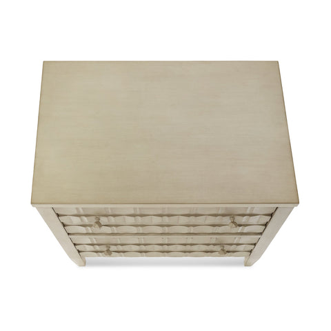 Space Saving Scallop Accent Chest Contemporary Design