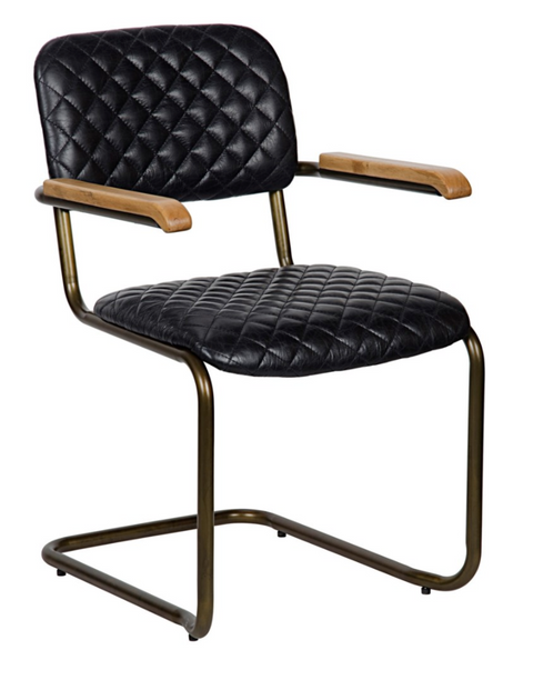 Industrial Creative Cantilever Chair Quilted Leather Armchair