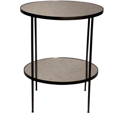 Anna Modern Round Mirror Center Table Accent Table