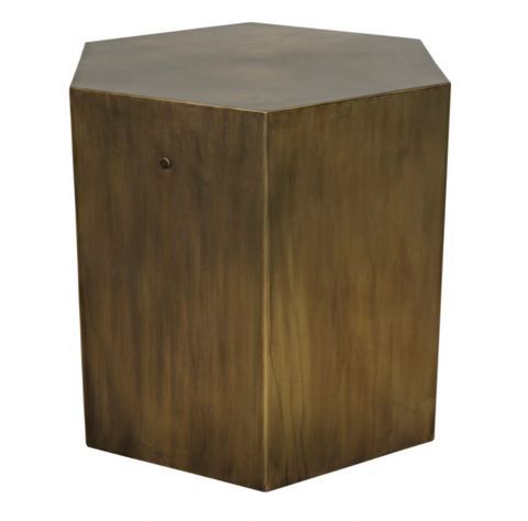 Modern Hexagonal Center Table with Drum Base