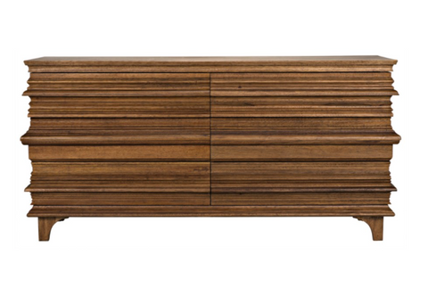 Double Dresser Walnut Drawer Chest with Inset Handles