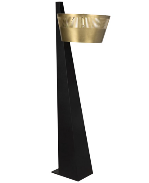 Claudius Modern Accent Bowl Floor Lamp in Matte Black