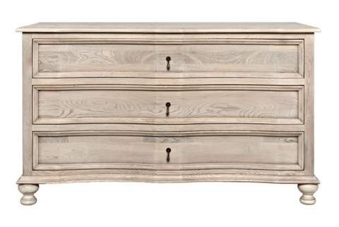 Traditional Light Wash Drawer Chest with Knob Handles