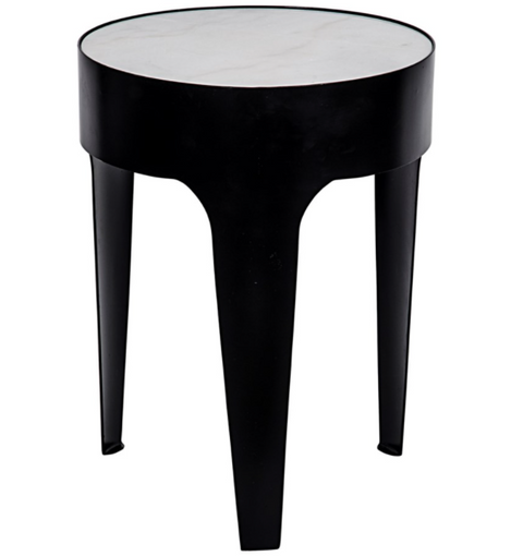 Modern Minimalist Round Center Table with Block Frame
