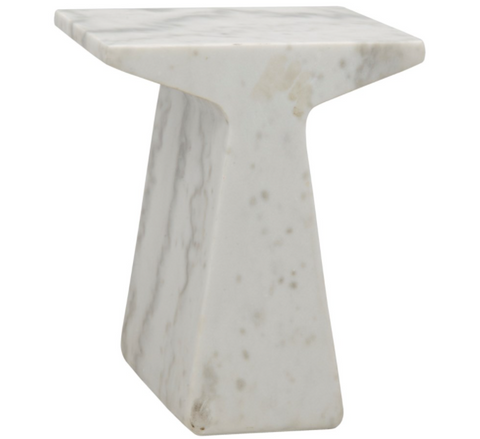Finn Modern Drum Center Table with Solid Stone Square Design