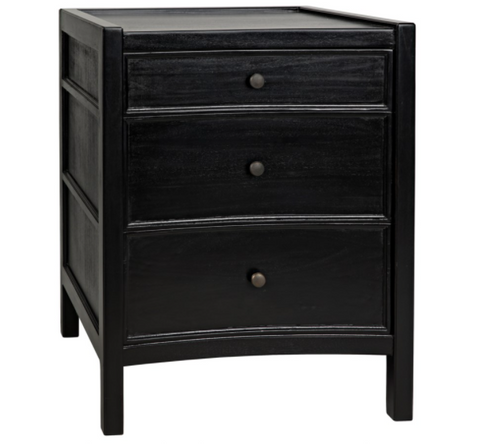 Noir Hampton Transitional Rectangle Nightstand - 24 W