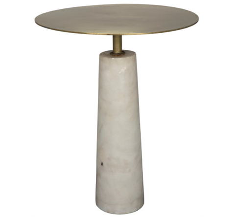 Minimalist Round Marble Drum Center Table Accent Table