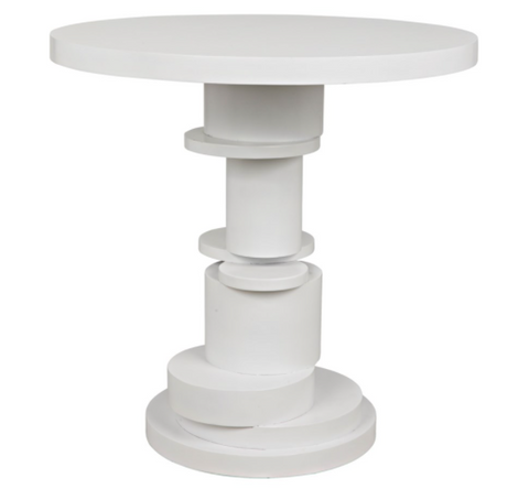 Hugo Modern Round Center Table with Drum Base Accent Table