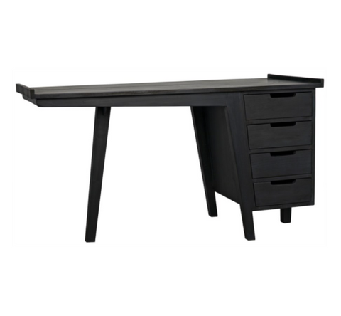 Kennedy Mid Century L-Shape Desk with Block Frame
